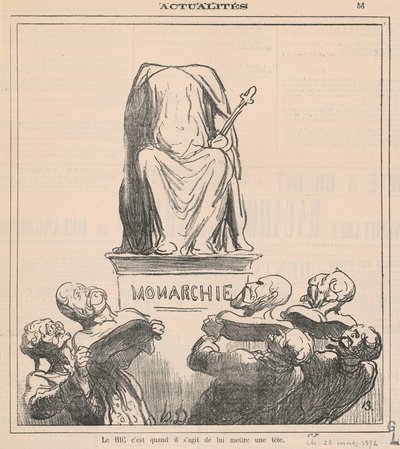 問題は、頭を乗せるときです 作： Honoré Daumier