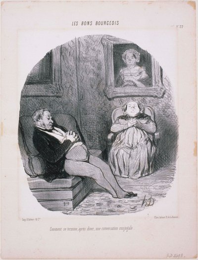 Les BonsBourgeois-どのように終わるか...夫婦の会話 作： Honoré Daumier
