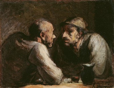 二人の酒飲み 作： Honoré Daumier