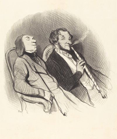 Hadchids の喫煙者 作： Honoré Daumier