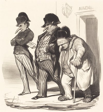 国民議会を去るナポレオンジャーナル... 作： Honoré Daumier