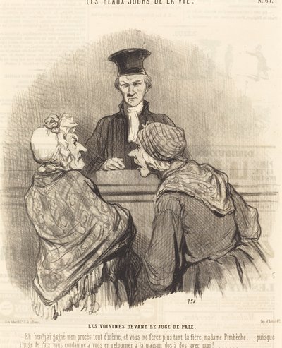 治安判事の前の隣人 作： Honoré Daumier