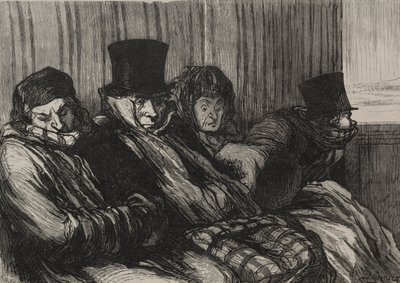 鉄道：快楽の列車：10度鈍く、機嫌が悪い。 作： Honoré Daumier
