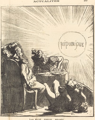 彼らのマネ、テセル、ファレス 作： Honoré Daumier