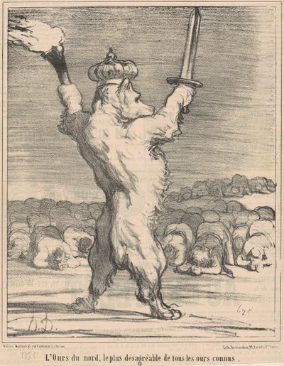 北のクマ、知られているすべてのクマの中で最も厄介です 作： Honoré Daumier