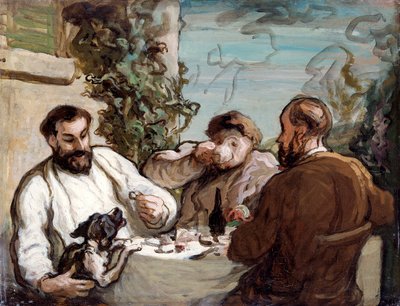 「田舎での昼食」、c1868 作： Honoré Daumier