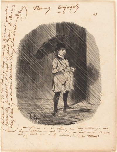 私の妻は私に言った：私を5分待ってください... 作： Honoré Daumier
