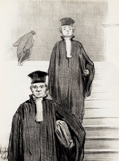 パレス オブ ジャスティスのメイン ステア ケース、1848 年。 作： Honoré Daumier