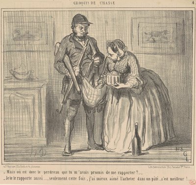 しかし、ヤマウズラはどこですか 作： Honoré Daumier