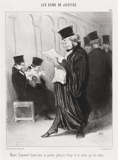 メートル・シャポタールの朗読...彼自身の賛美... 作： Honoré Daumier