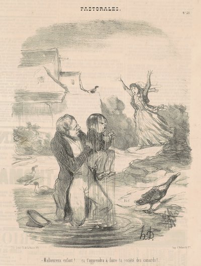 不幸な子！ ...これはあなたに行うことを教えます... 作： Honoré Daumier