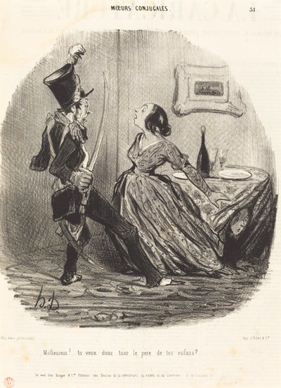 残念！ 子供の父親を殺す気か？ 作： Honoré Daumier
