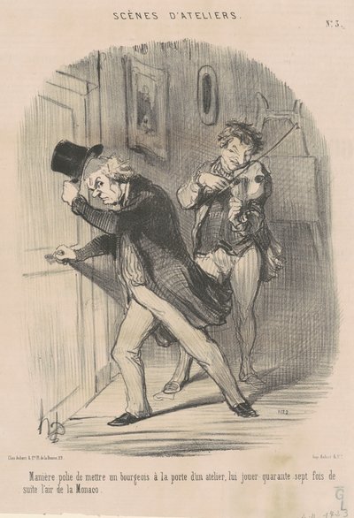 丁寧な言い方で... ドアに... 作： Honoré Daumier