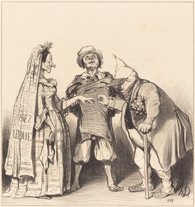 時代と憲法の結婚 作： Honoré Daumier