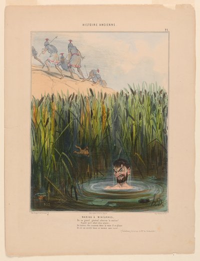 マリウス・ア・ミントゥルネス、古代史のプレート 21 作： Honoré Daumier