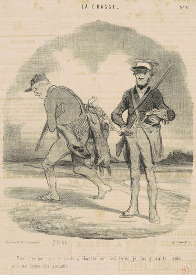 ありがとう！ この紳士は私を狩りに誘う... 作： Honoré Daumier