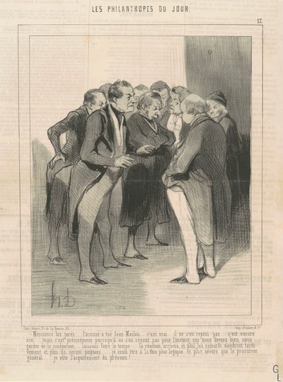 陪審員の皆様... 被告人はジャン・マクローを殺しました... 作： Honoré Daumier