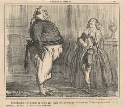 パリの衣装の修正... 作： Honoré Daumier