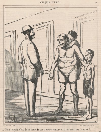 私の悲しみはそれができないことです... 作： Honoré Daumier