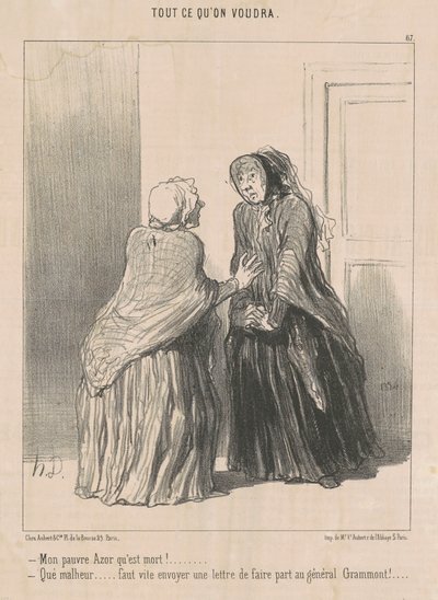 死んでしまったかわいそうなタカ！ ... 作： Honoré Daumier