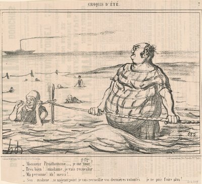 ムッシュー・プルドム… 溺れてる！ ... 作： Honoré Daumier