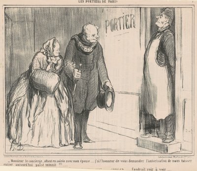 夕方に行くコンシェルジュさん 作： Honoré Daumier