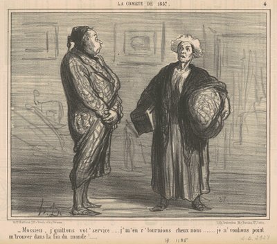 Mossieu、私はあなたのサービスを辞めます... 作： Honoré Daumier