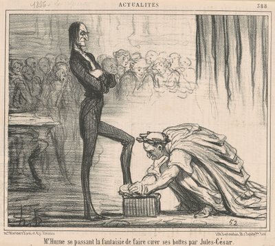ふりをするヒューム氏... 作： Honoré Daumier