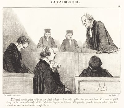 弁護士さんは完全な正義を行いました... 作： Honoré Daumier