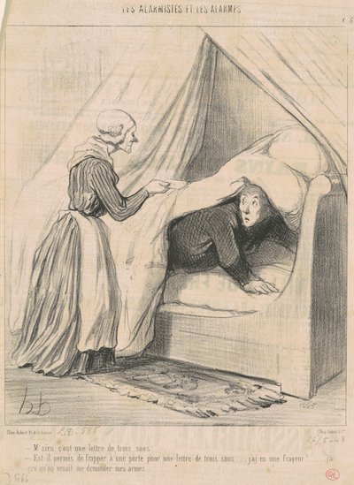 サー、それは 3 セントの手紙です... 作： Honoré Daumier