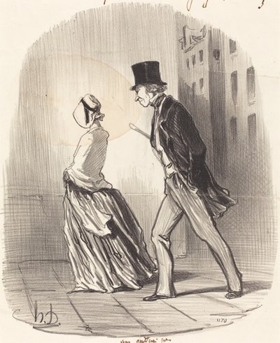 いいえ、マダム、私はあなたを離れません... 作： Honoré Daumier
