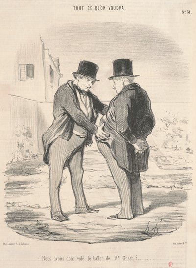 グリーンさんからボールを​​盗んだの？ 作： Honoré Daumier