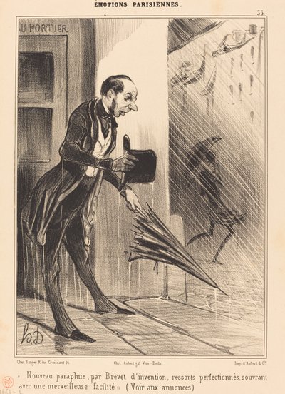 新しい傘、特許による... 作： Honoré Daumier
