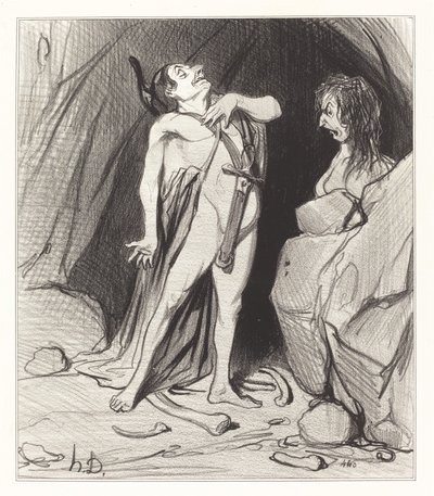 スフィンクスのオイディプス 作： Honoré Daumier