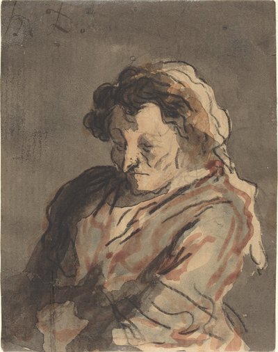 座っている老婆 作： Honoré Daumier