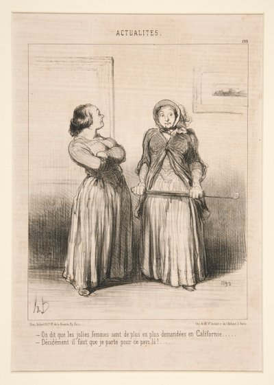 カリフォルニアでは美女の需要がますます高まっていると言われています 作： Honoré Daumier