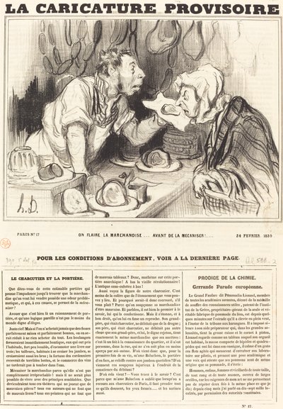 商品のにおいをかぎます... 機械化する前に!... 作： Honoré Daumier