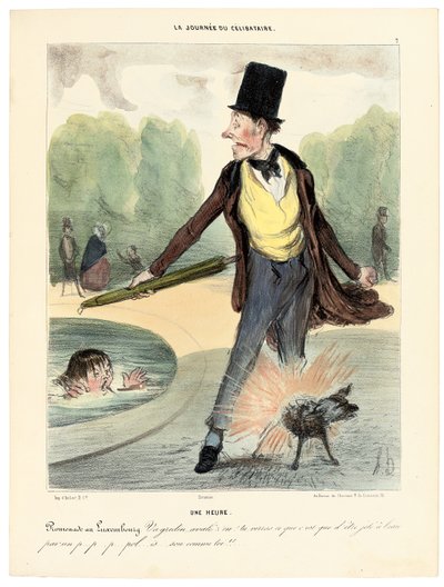 18時のリュクサンブール公園を歩く 作： Honoré Daumier