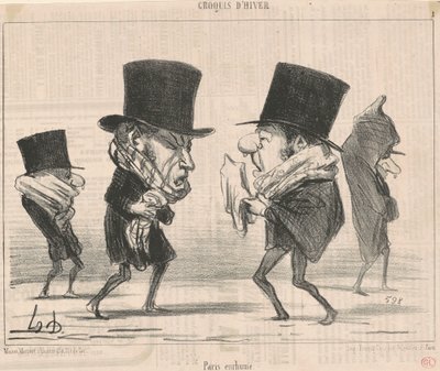 パリは風邪をひいている 作： Honoré Daumier