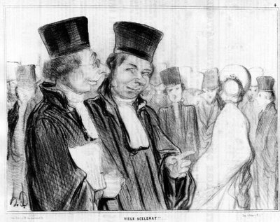 パリのタイプ、古いスケラート！！オノレ・ドーミエ（1808-1879）の風刺画。"Charivari". 作： Honoré Daumier