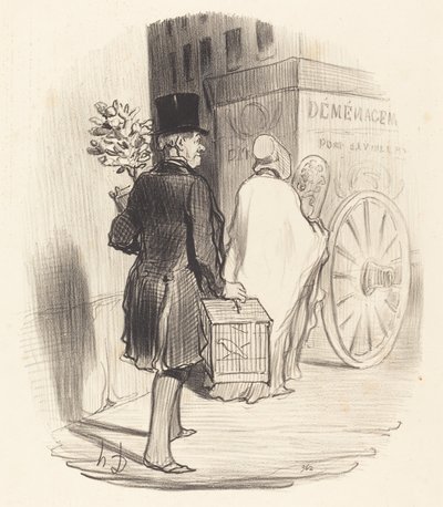 パリジャンが別の地区に移動... 作： Honoré Daumier