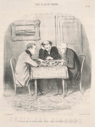 監視下に置かれることのないパリジャン... 作： Honoré Daumier