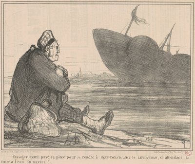 ～を支払ってニューヨークに行く乗客 作： Honoré Daumier