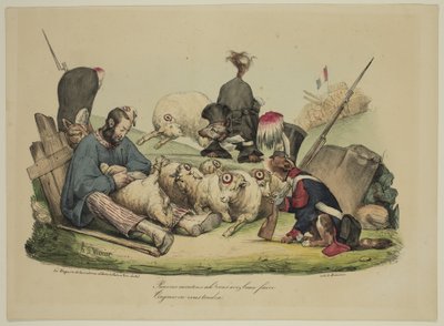 かわいそうな羊 ああ、何をしても...刈られてしまうのか 作： Honoré Daumier