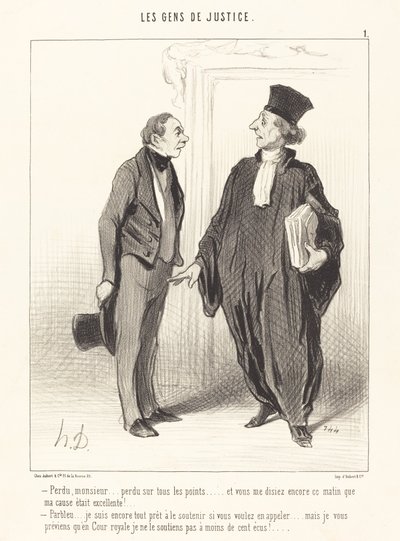 負けました、サー...すべての点で負けました... 作： Honoré Daumier