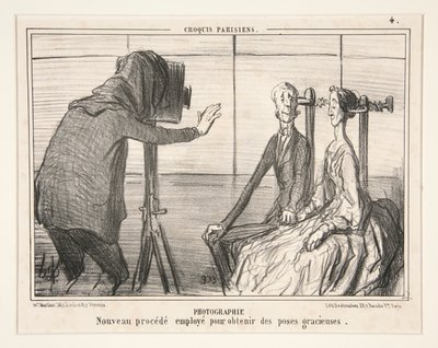 写真。 パリのスケッチから優雅なポーズを得るために使用される新しいプロセス 作： Honoré Daumier