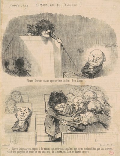 Pierre Leroux 大胆なアポストロフィー... 作： Honoré Daumier