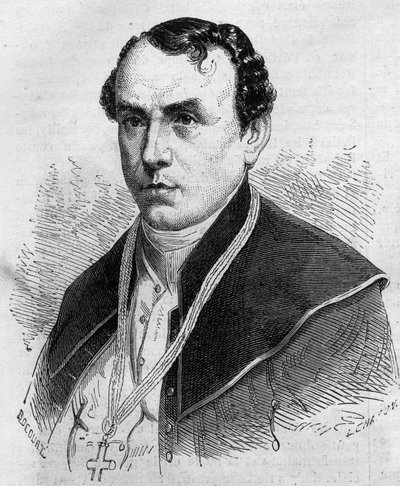 ワルシャワ（ポーランド）の大司教、シギスムンド・フェリックス・フェリンスキ（1822-1895）の肖像。1863年4月18日付の "Le Monde Illustre "314号に掲載された図版。 作： Honoré Daumier