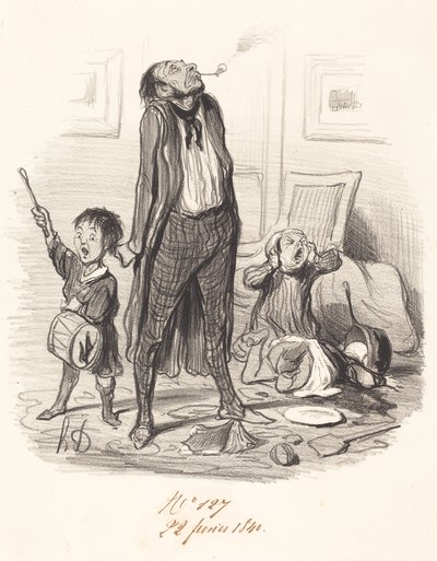 エクローグを作曲する古典詩人... 作： Honoré Daumier