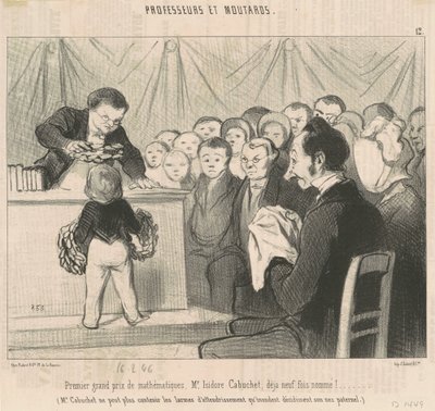 数学の最初のグランプリ、M. カブシェ 作： Honoré Daumier